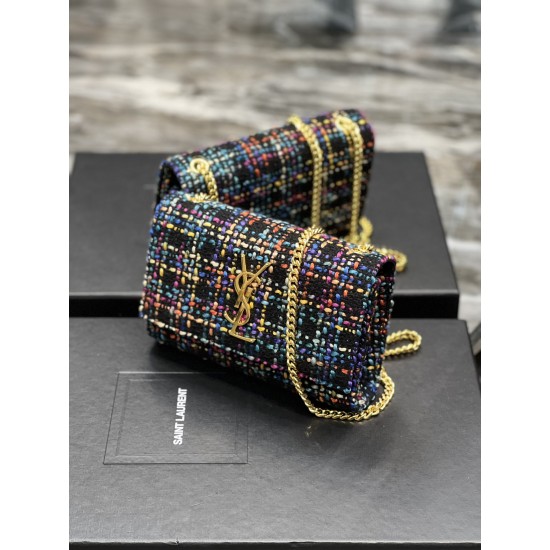 YSL KATE tweed model chain bag Size: 20x13.5x5.5cm