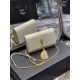 YSL KATE SMALL CHAIN BAG WITH TASSEL IN CROCODILE-EMBOSSED SHINY LEATHER SIZE:20 X 12,5 X 5 CM  
