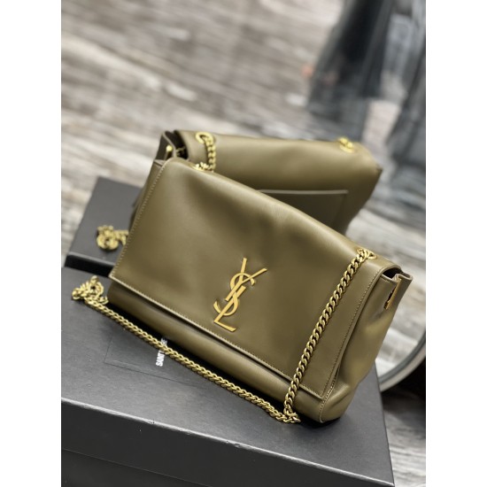 YSL KATE MEDIUM REVERSIBLE CHAIN BAG IN SUEDE AND LEATHER SIZE: 28.5x20x6cm