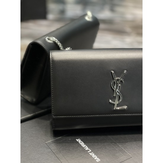 YSL KATE Plain Leather Chain Bag Size: 24x14.5x5cm