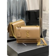 YSL SUNSET MEDIUM CHAIN BAG IN SMOOTH LEATHER SIZE:22 X 16 X 8 CM