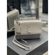 YSL SUNSET MEDIUM CHAIN BAG IN SMOOTH LEATHER SIZE:22 X 16 X 8 CM
