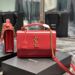 YSL SUNSET MEDIUM TOP HANDLE IN SMOOTH LEATHER Size: 25x18x5cm