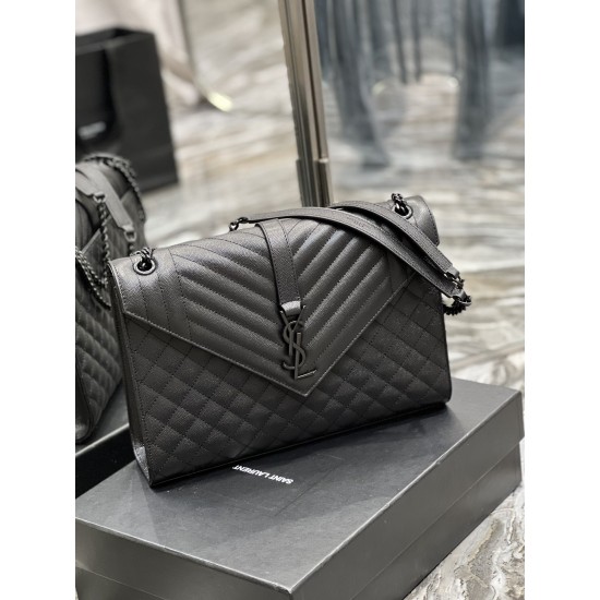 YSL Envelope Bag Grained Embossed Quilted Size: 31x22x7.5cm