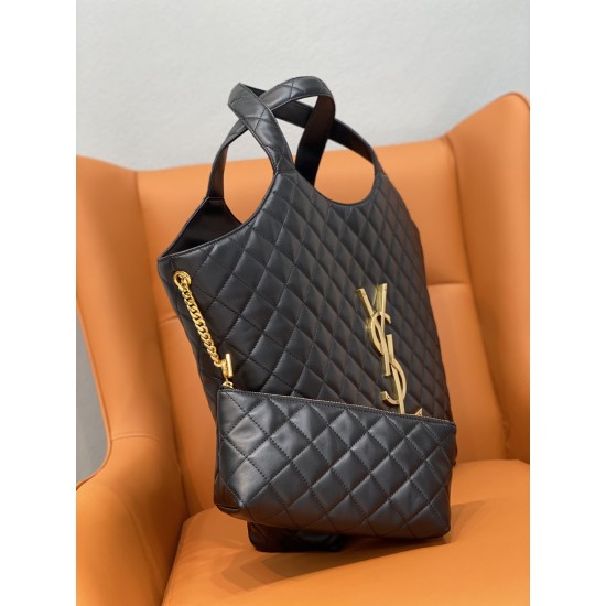 YSL ICARE MAXI SHOPPING BAG IN QUILTED LAMBSKIN size: 38/58 X 43 X 8 CM