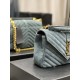 YSL COLLEGE MEDIUM CHAIN BAG IN QUILTED SUEDE SIZE: 24 X 17 X 6,5 CM