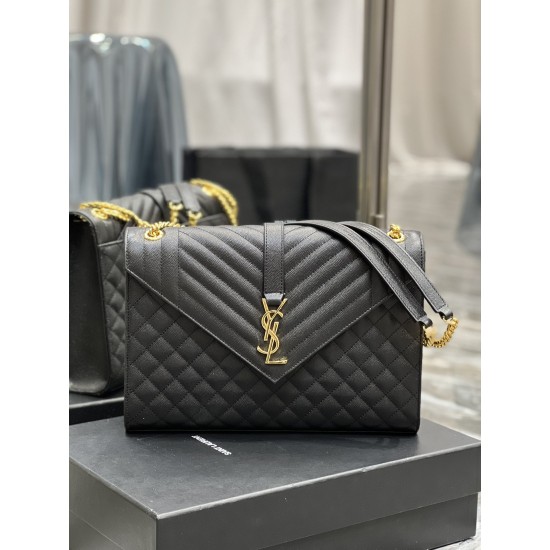 YSL Envelope Bag Grained Embossed Quilted Size: 31x22x7.5cm
