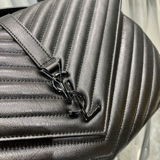 YSL COLLEGE LARGE CHAIN BAG IN QUILTED LEATHER SIZE: 32 X 20 X 8.5 CM