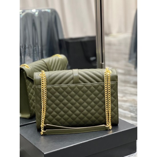 YSL Envelope Bag Grained Embossed Quilted Size: 31 X 22 X 7.5cm