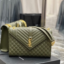 YSL Envelope Bag Grained Embossed Quilted Size: 31 X 22 X 7.5cm