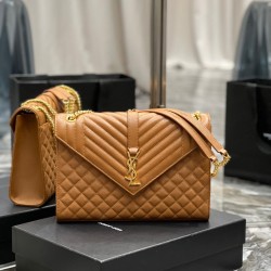 YSL Envelope Bag Grained Embossed Quilted Size: 31 x 22 x 7.5cm