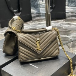 YSL COLLEGE MEDIUM CHAIN BAG IN QUILTED LEATHER SIZE: 24 X 17 X 6,5 CM
