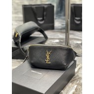 YSL CASSANDRE CLASSIC BELT BAG IN GRAIN DE POUDRE EMBOSSED LEATHER Size: 25 X 14 X 3,5 CM