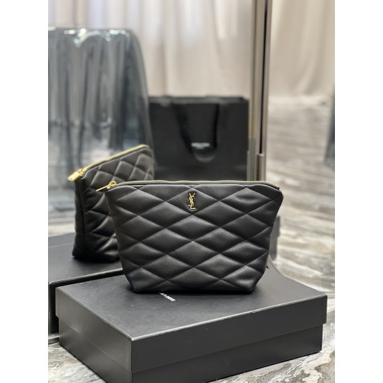 YSL SADE POUCH IN QUILTED LAMBSKIN Size: 26x19x11cm