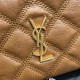 YSL BECKY sheepskin diamond quilted double zipper clutch bag Size: 19x11x5cm