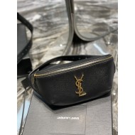 YSL CASSANDRE CLASSIC BELT BAG IN GRAIN DE POUDRE EMBOSSED LEATHER Size: 25 X 14 X 3,5 CM