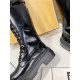 Fendigraphy Black leather biker boots