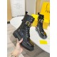 Fendi graphy Black patent leather biker boots