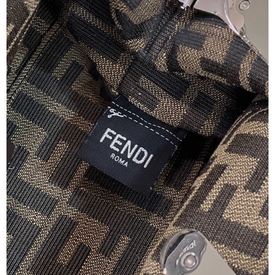 Fendi First Small Leather bag with silver and light brown inlay