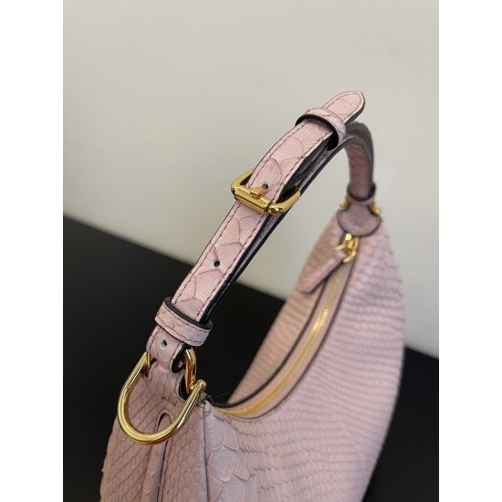 FENDIGRAPHY SMALL Pale pink python leather bag