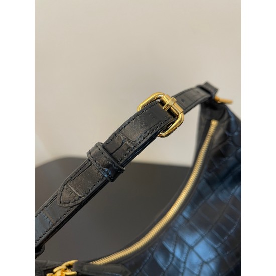 FENDIGRAPHY SMALL Black crocodile leather bag