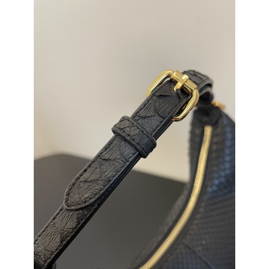 FENDIGRAPHY SMALL Black python leather bag