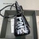 BALENCIAGA HOURGLASS HANDBAG GRAFFITI IN OPTIC WHITE