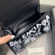 BALENCIAGA HOURGLASS HANDBAG GRAFFITI IN OPTIC WHITE