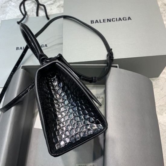 BALENCIAGA HOURGLASS HANDBAG GRAFFITI IN OPTIC WHITE