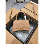 BALENCIAGA HOURGLASS HANDBAG IN SPARKLING FABRIC IN GOLD  Size:23x10x24CM