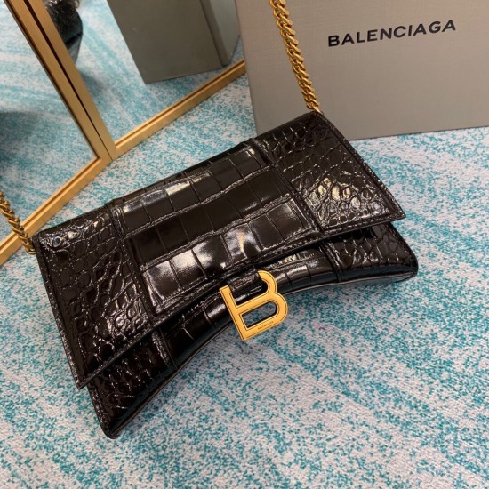 BALENCIAGA HOURGLASS WALLET ON CHAIN BOX IN  Size: 23x14x5.8CM