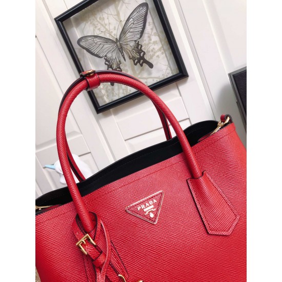 Medium Saffiano Leather Double Prada Bag