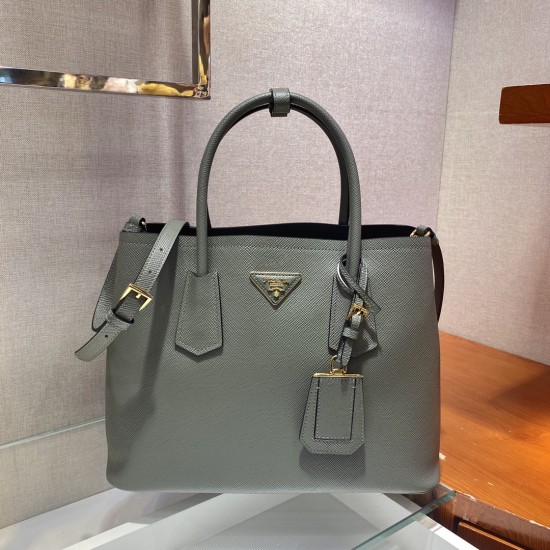 Medium Saffiano Leather Double Prada Bag