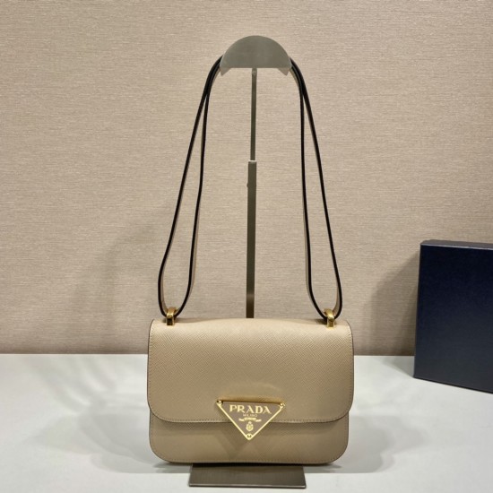 Prada Emblème Saffiano shoulder bag Size:22x16x6CM