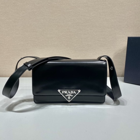 Prada Emblème brushed-leather bag