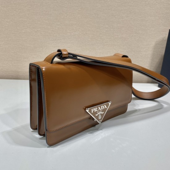 Prada Emblème brushed-leather bag