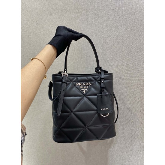 Medium Saffiano Leather Prada Panier Bag