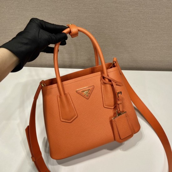 Prada Double Saffiano leather mini bag Size: 25x18.5x12.5cm