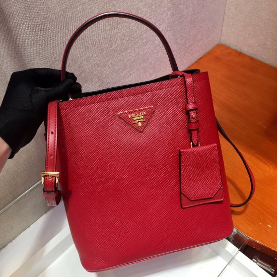 Medium Saffiano Leather Prada Panier Bag