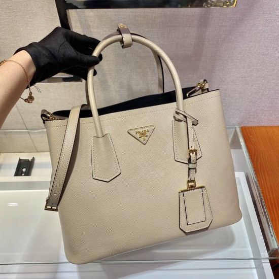 Medium Saffiano Leather Double Prada Bag