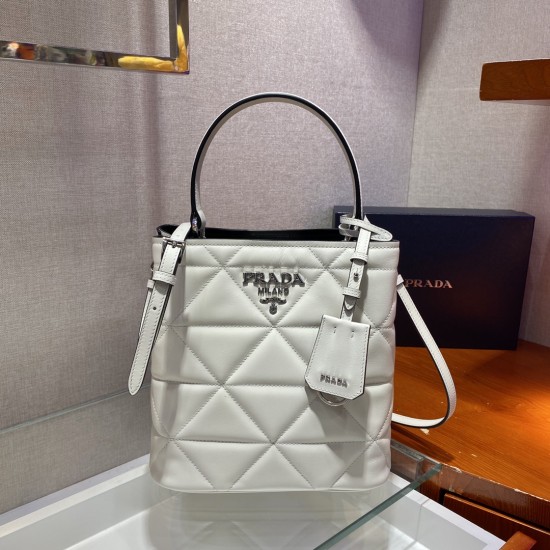 Medium Saffiano Leather Prada Panier Bag