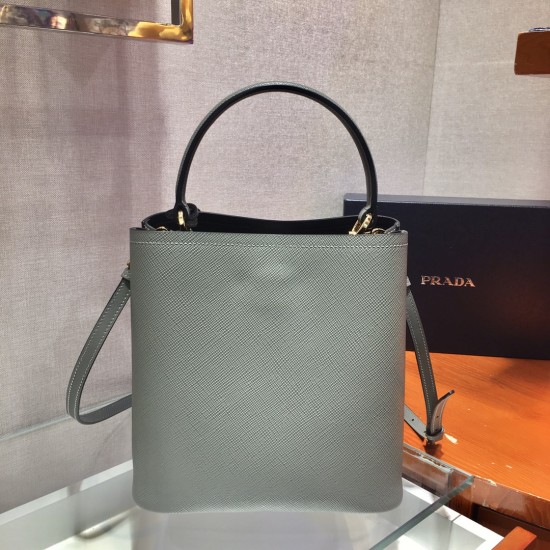 Medium Saffiano Leather Prada Panier Bag