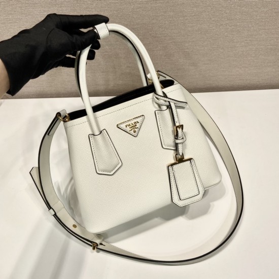 Prada Double Saffiano leather mini bag Size: 25x18.5x12.5cm