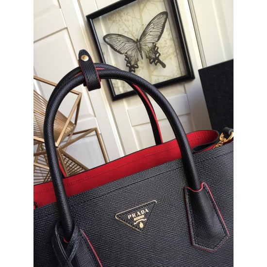 Medium Saffiano Leather Double Prada Bag