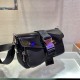 Prada Pocket nylon and brushed leather bag Size:23x12.5x5.5cm