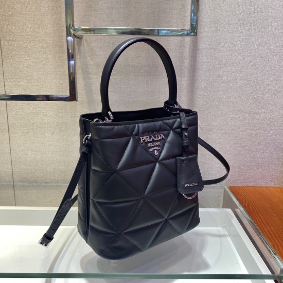 Medium Saffiano Leather Prada Panier Bag