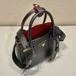 Prada Double Saffiano leather mini bag Size: 25x18.5x12.5cm