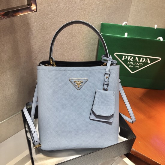 Medium Saffiano Leather Prada Panier Bag