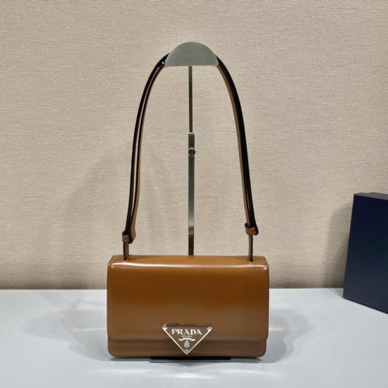 Prada Emblème brushed-leather bag