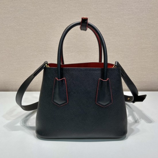 Prada Double Saffiano leather mini bag Size: 25x18.5x12.5cm